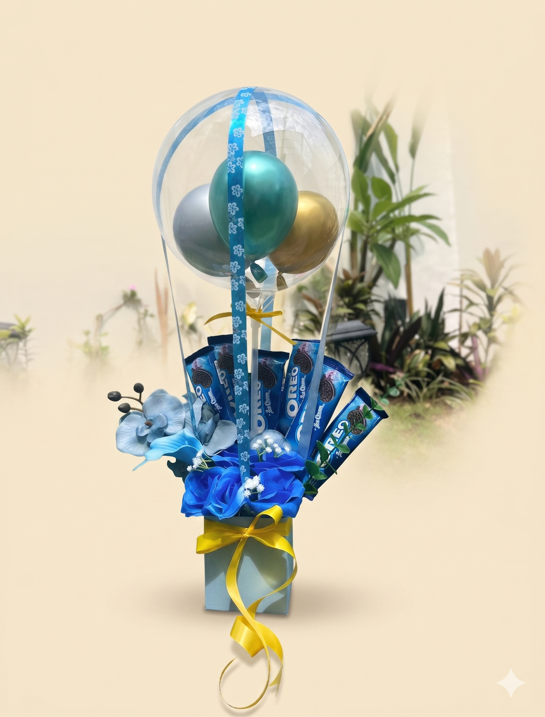 Medium Size Stuffed Balloon Bouquet with Oreo